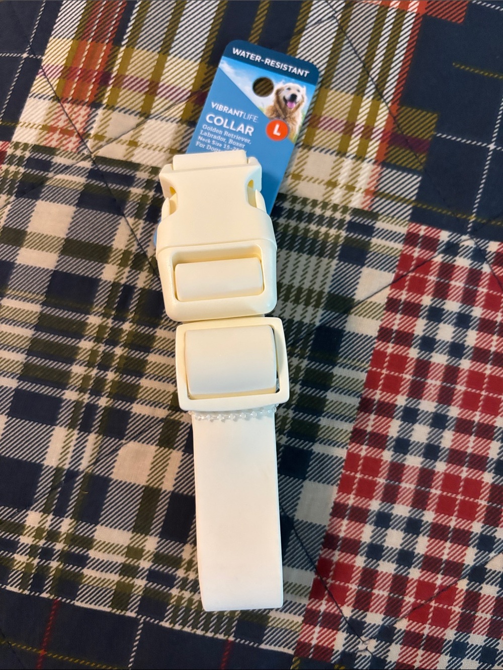 Vibrant Cream dog collar with Quick-Release Buckle